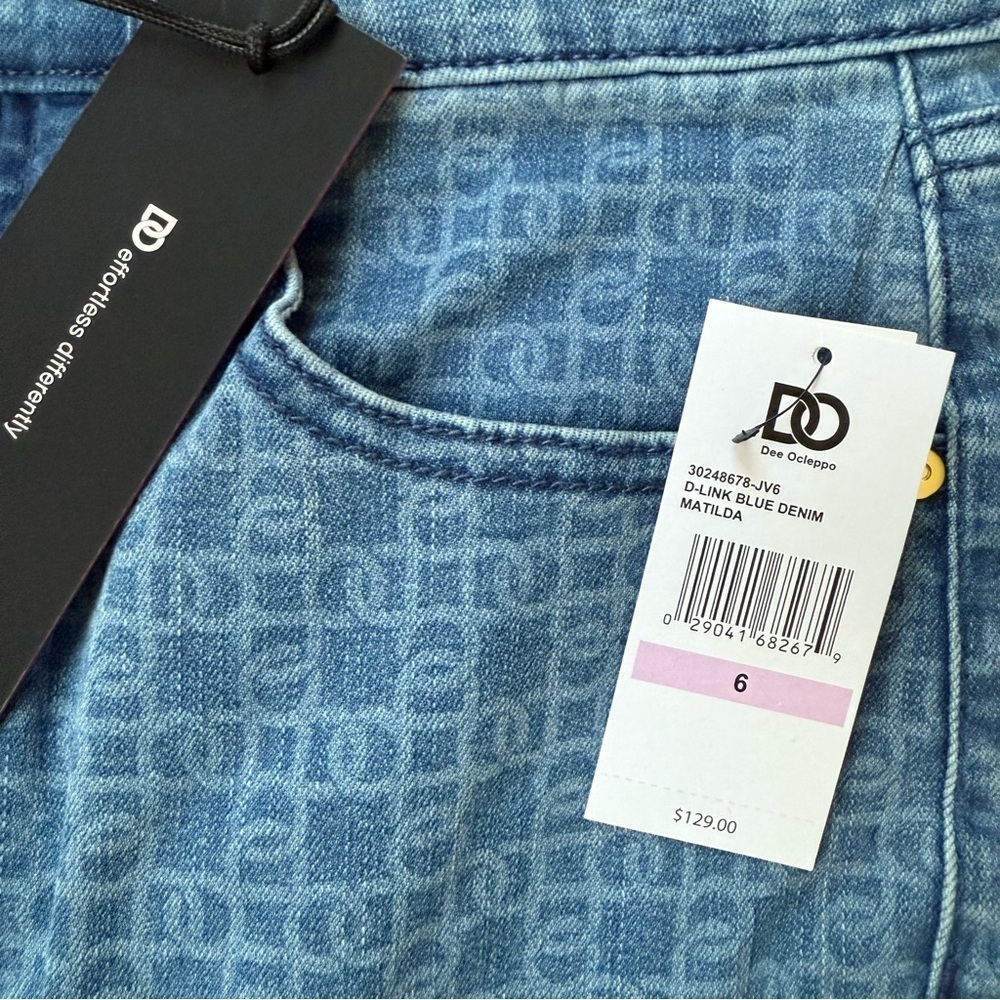 DO by Dee Ocleppo Matilda High Rise Straight Leg Jean Standard Pants Size 6 NWT - Picture 5 of 6